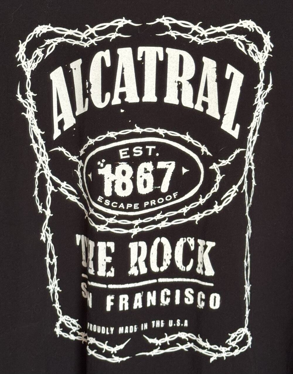 Anvil Organic Alcatraz California Rock San Francisco Black T-Shirt Prison 3XL